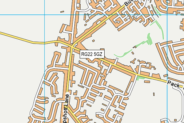 RG22 5GZ map - OS VectorMap District (Ordnance Survey)