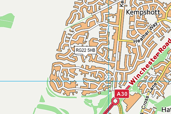 RG22 5HB map - OS VectorMap District (Ordnance Survey)