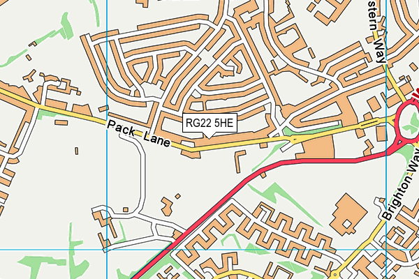 RG22 5HE map - OS VectorMap District (Ordnance Survey)