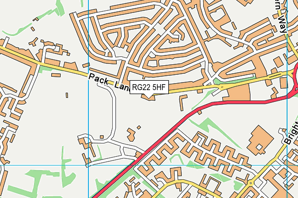 RG22 5HF map - OS VectorMap District (Ordnance Survey)