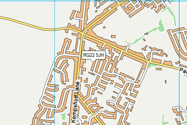 RG22 5JH map - OS VectorMap District (Ordnance Survey)