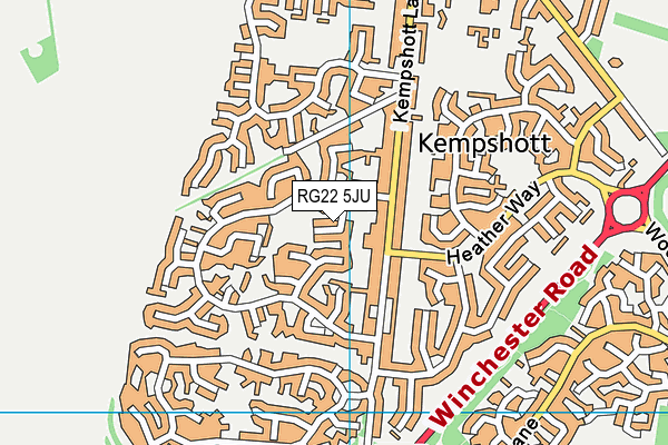 RG22 5JU map - OS VectorMap District (Ordnance Survey)