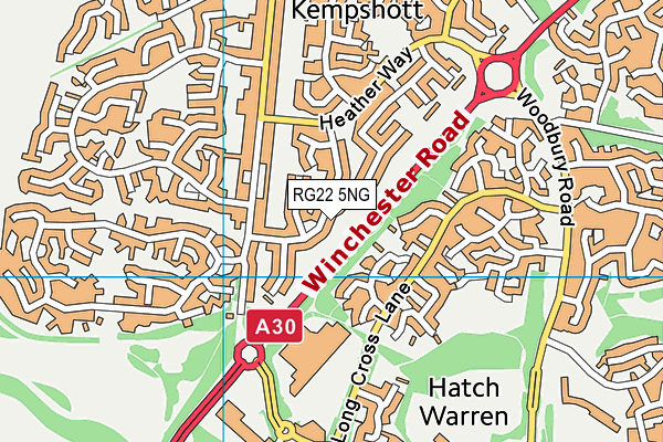 RG22 5NG map - OS VectorMap District (Ordnance Survey)