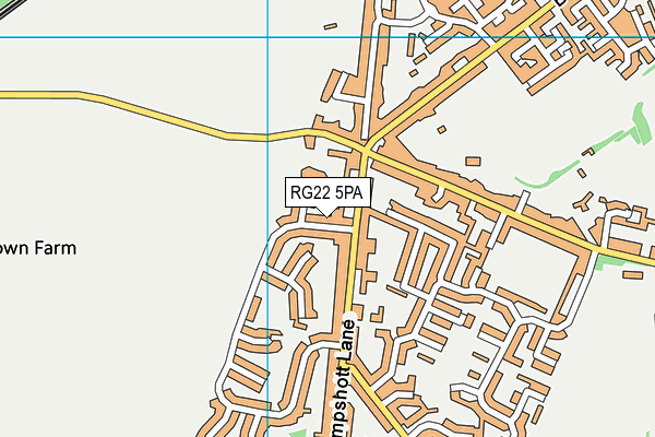 RG22 5PA map - OS VectorMap District (Ordnance Survey)