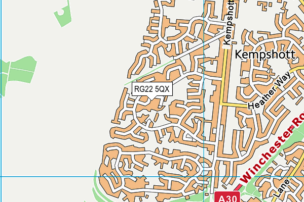 RG22 5QX map - OS VectorMap District (Ordnance Survey)