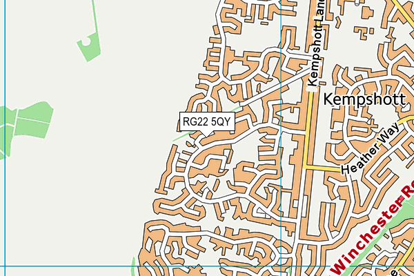 RG22 5QY map - OS VectorMap District (Ordnance Survey)