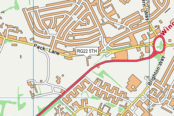 The Coppice Spring Academy map (RG22 5TH) - OS VectorMap District (Ordnance Survey)