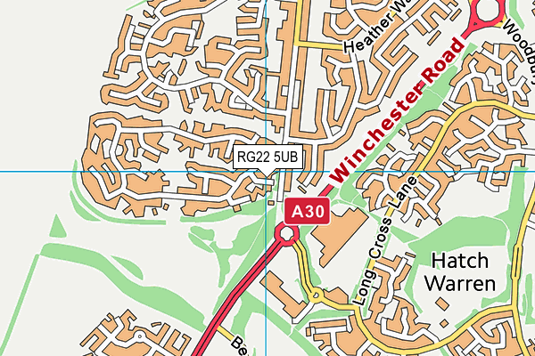 RG22 5UB map - OS VectorMap District (Ordnance Survey)