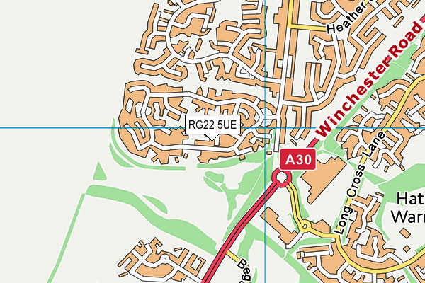 RG22 5UE map - OS VectorMap District (Ordnance Survey)