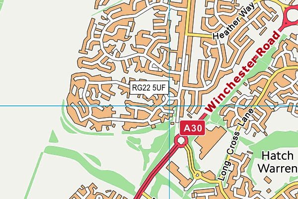 RG22 5UF map - OS VectorMap District (Ordnance Survey)