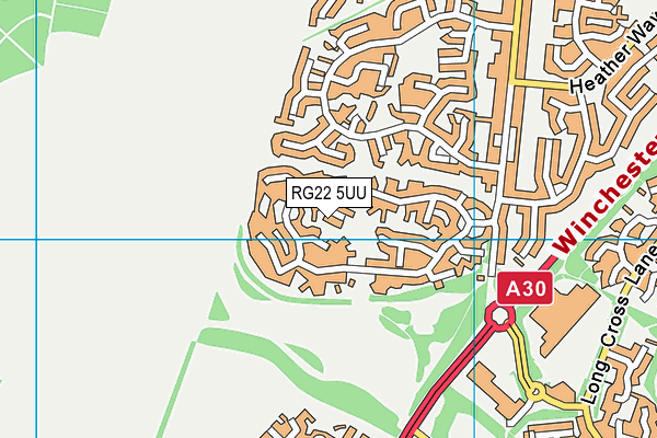 RG22 5UU map - OS VectorMap District (Ordnance Survey)