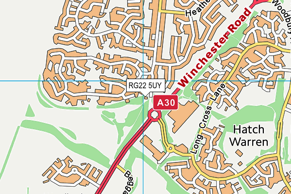 RG22 5UY map - OS VectorMap District (Ordnance Survey)