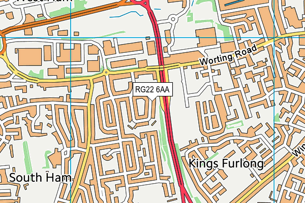 RG22 6AA map - OS VectorMap District (Ordnance Survey)