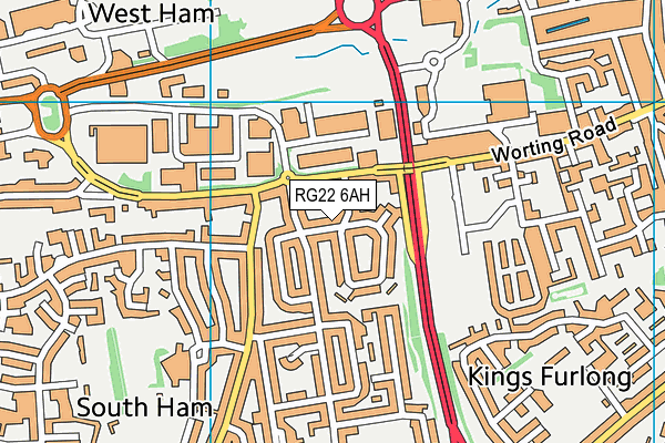 RG22 6AH map - OS VectorMap District (Ordnance Survey)