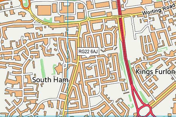 RG22 6AJ map - OS VectorMap District (Ordnance Survey)