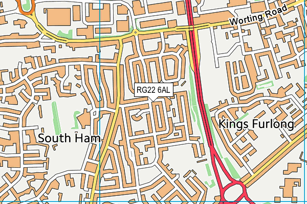 RG22 6AL map - OS VectorMap District (Ordnance Survey)