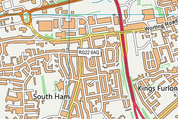 RG22 6AQ map - OS VectorMap District (Ordnance Survey)