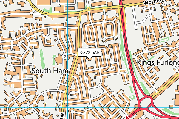 RG22 6AR map - OS VectorMap District (Ordnance Survey)