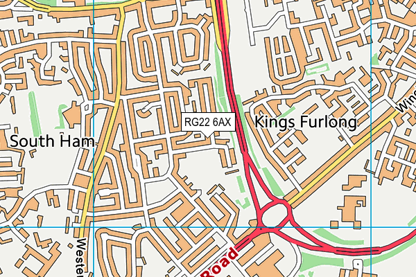 RG22 6AX map - OS VectorMap District (Ordnance Survey)