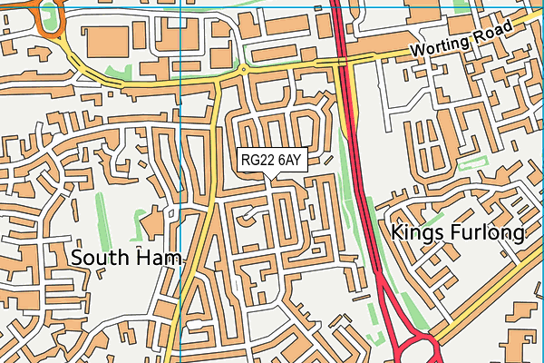 RG22 6AY map - OS VectorMap District (Ordnance Survey)