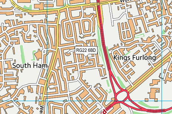 RG22 6BD map - OS VectorMap District (Ordnance Survey)