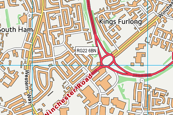 RG22 6BN map - OS VectorMap District (Ordnance Survey)