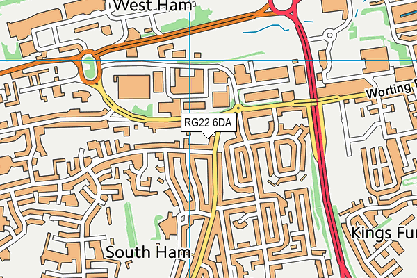 RG22 6DA map - OS VectorMap District (Ordnance Survey)