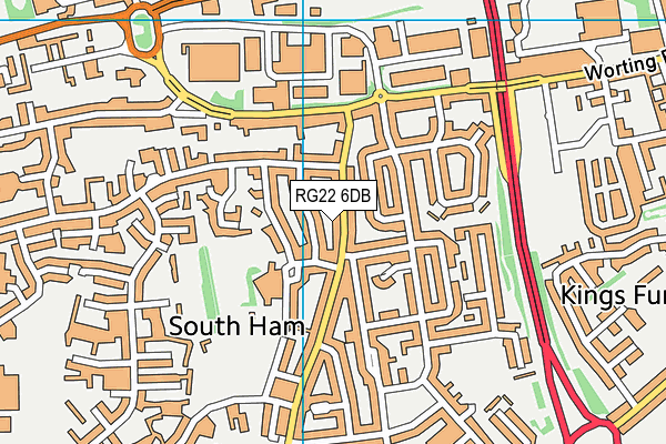 RG22 6DB map - OS VectorMap District (Ordnance Survey)