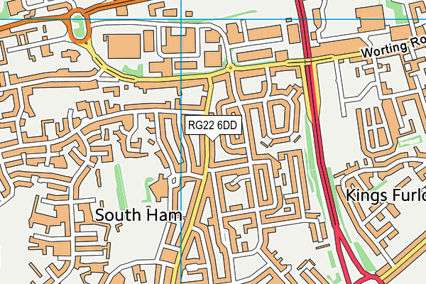 RG22 6DD map - OS VectorMap District (Ordnance Survey)