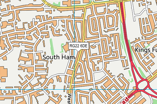 RG22 6DE map - OS VectorMap District (Ordnance Survey)