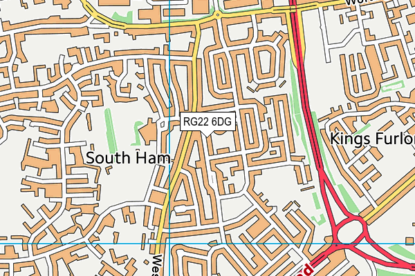 RG22 6DG map - OS VectorMap District (Ordnance Survey)