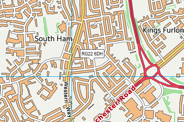 RG22 6DH map - OS VectorMap District (Ordnance Survey)