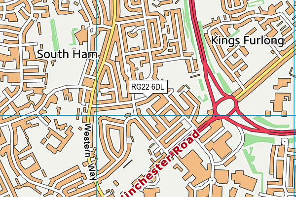 RG22 6DL map - OS VectorMap District (Ordnance Survey)