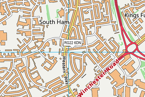 RG22 6DN map - OS VectorMap District (Ordnance Survey)