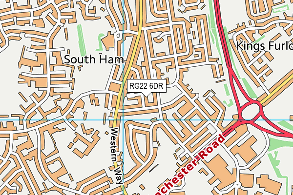 RG22 6DR map - OS VectorMap District (Ordnance Survey)