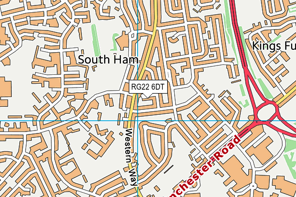 RG22 6DT map - OS VectorMap District (Ordnance Survey)