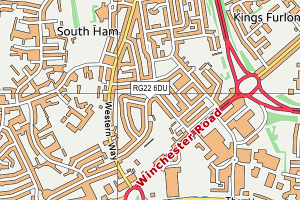 RG22 6DU map - OS VectorMap District (Ordnance Survey)