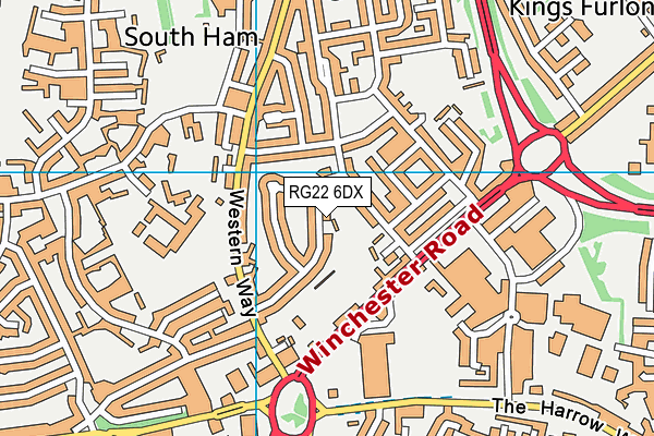 RG22 6DX map - OS VectorMap District (Ordnance Survey)