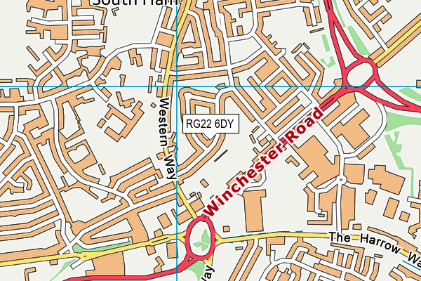 RG22 6DY map - OS VectorMap District (Ordnance Survey)