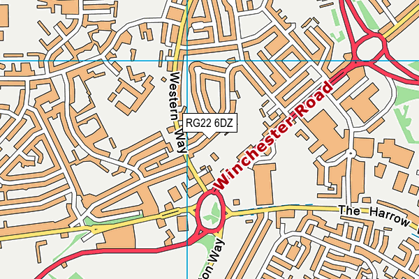 RG22 6DZ map - OS VectorMap District (Ordnance Survey)