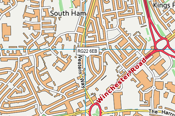 RG22 6EB map - OS VectorMap District (Ordnance Survey)