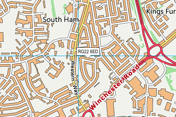 RG22 6ED map - OS VectorMap District (Ordnance Survey)