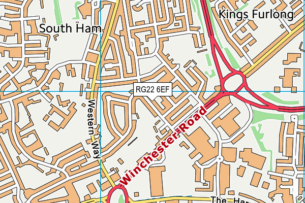 RG22 6EF map - OS VectorMap District (Ordnance Survey)