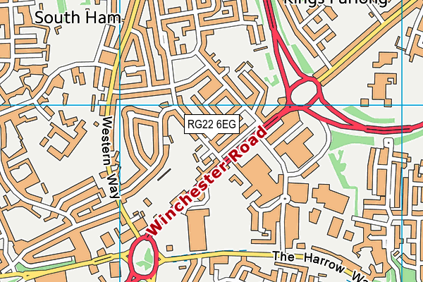 RG22 6EG map - OS VectorMap District (Ordnance Survey)