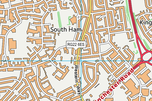 RG22 6ES map - OS VectorMap District (Ordnance Survey)