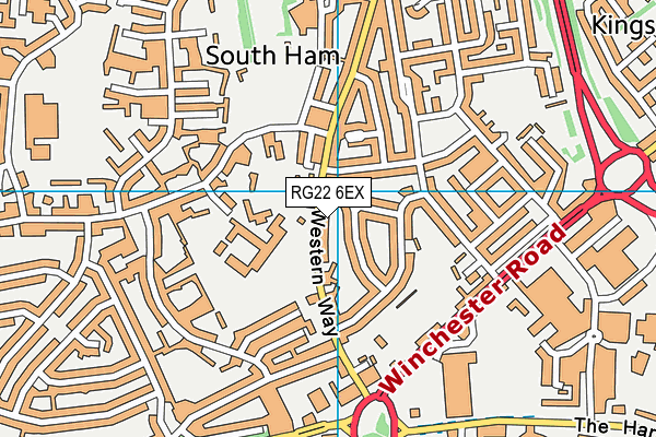 RG22 6EX map - OS VectorMap District (Ordnance Survey)