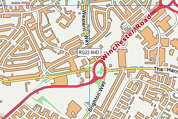 RG22 6HD map - OS VectorMap District (Ordnance Survey)