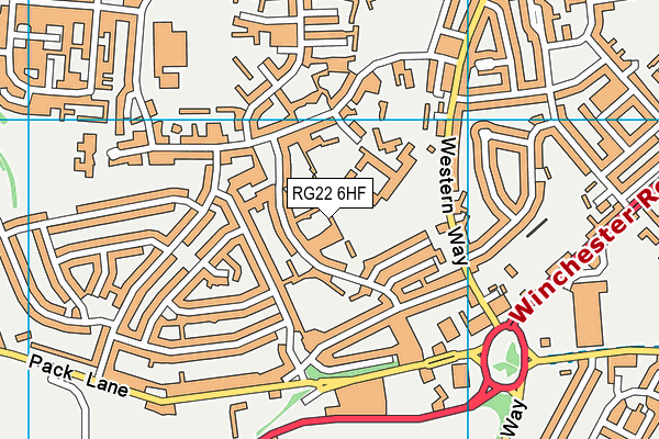 RG22 6HF map - OS VectorMap District (Ordnance Survey)