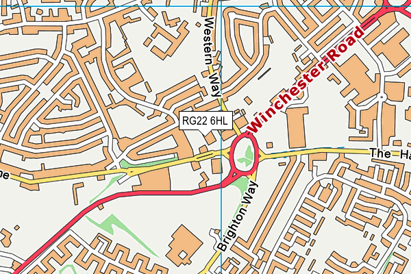 RG22 6HL map - OS VectorMap District (Ordnance Survey)