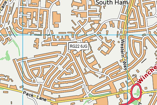 RG22 6JG map - OS VectorMap District (Ordnance Survey)